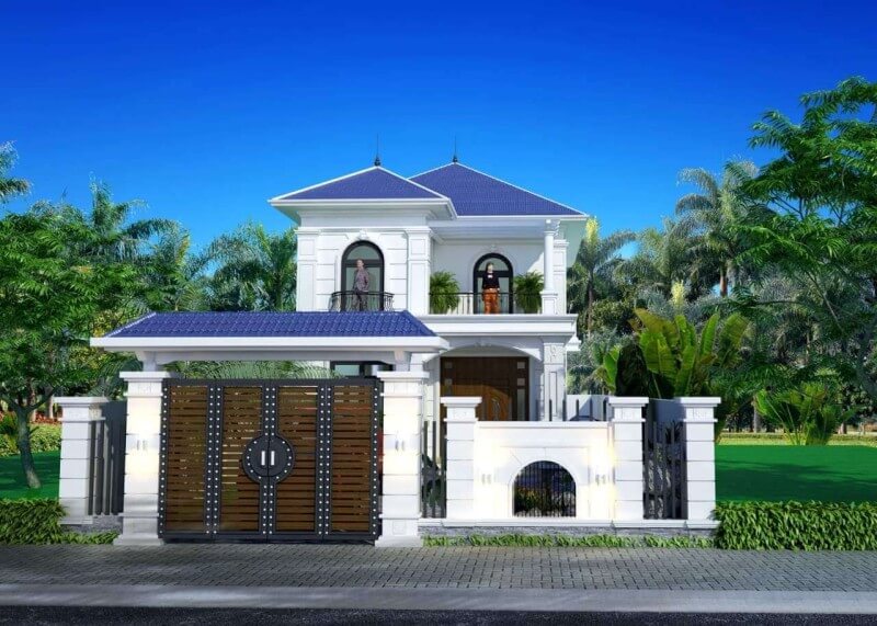 Mẫu biệt thự 2 tầng 100m2 rộng rãi, thoáng mát
