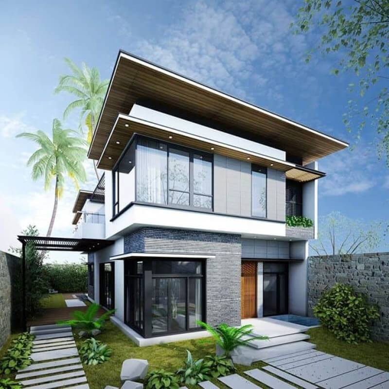 Mẫu nhà biệt 200m2 sang trọng, tinh tế với phong cách tối giản