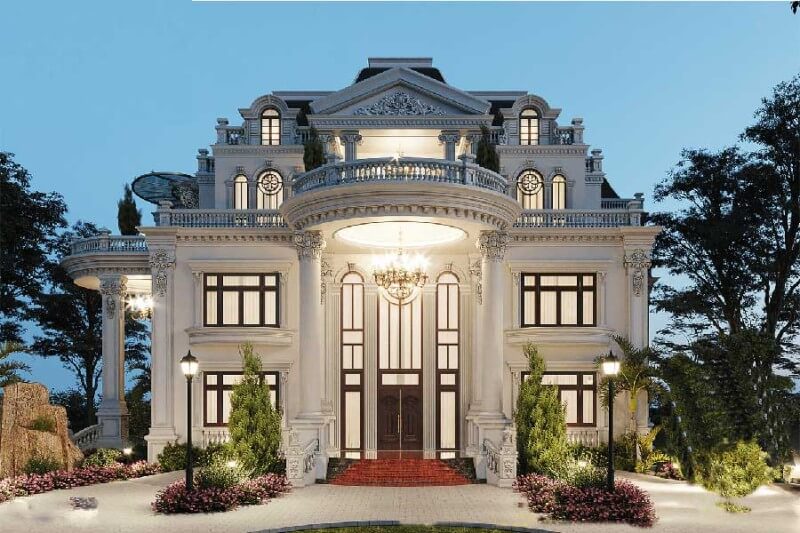Mẫu nhà biệt thự 200m2 phong cách kiểu Pháp