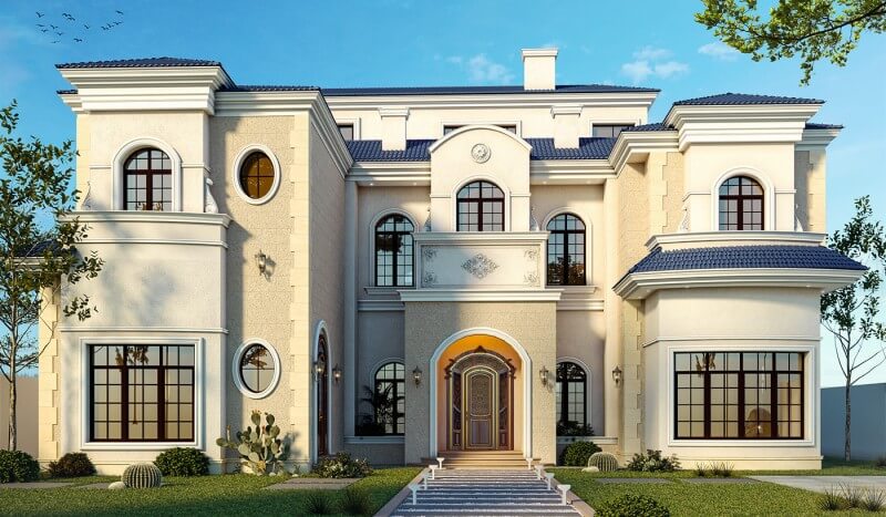 Mẫu nhà biệt thự 200m2 phong cách Châu Âu
