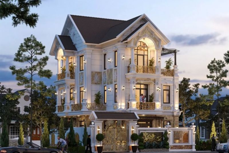 Biệt thự 300m2 phong cách kiểu Pháp