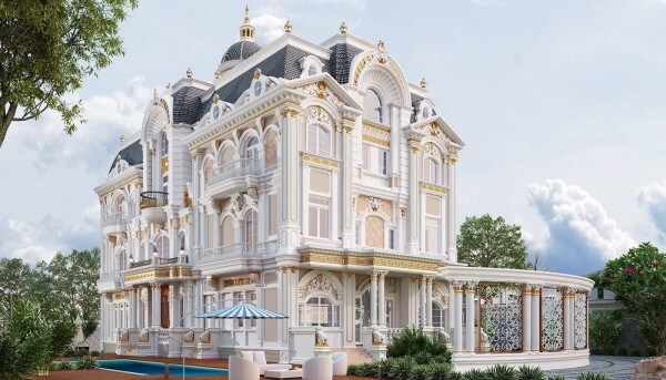 Thiết kế biệt thự 4 tầng kiểu Pháp dẫn đầu xu hướng