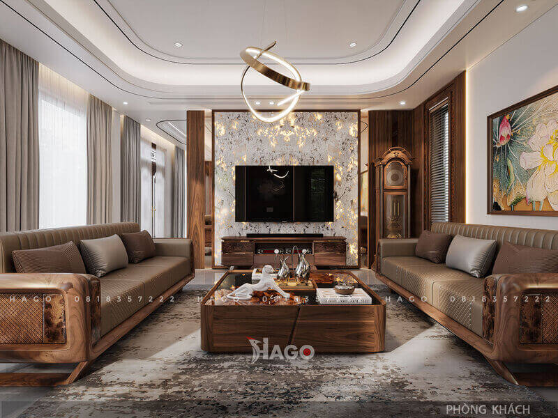 Bàn trà – tâm điểm “tụ khí” trong phòng khác